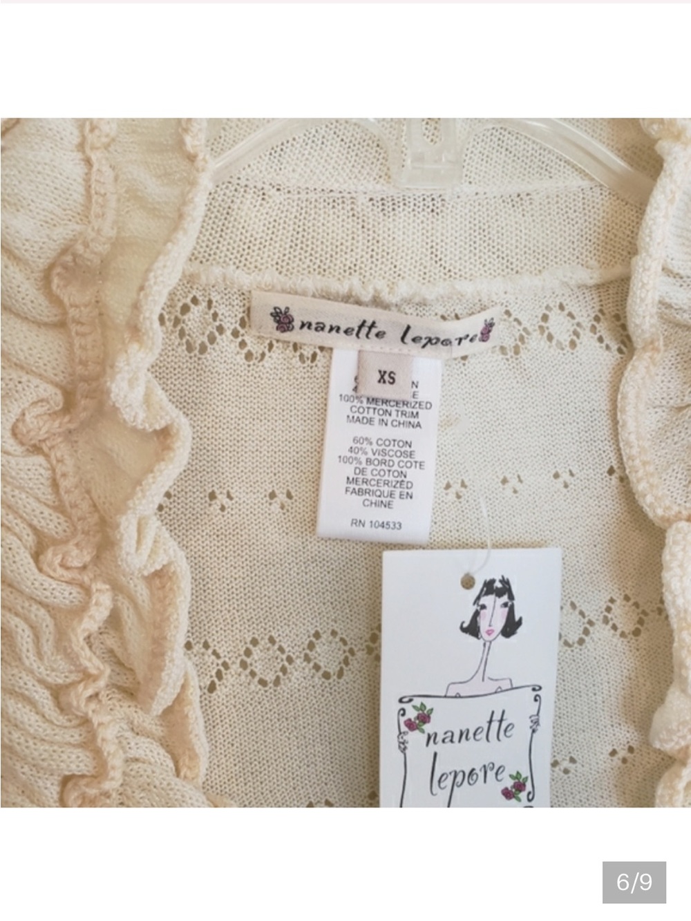 Nanette Lepore cream ruffled shrug - Picture 5 of 5